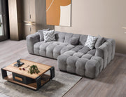 Ivy Gray Boucle RAF Sectional - Lara FurnitureSectional