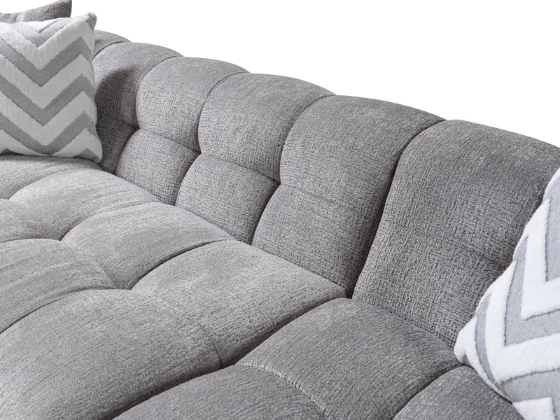 Ivy Gray Boucle RAF Sectional - Lara FurnitureSectional