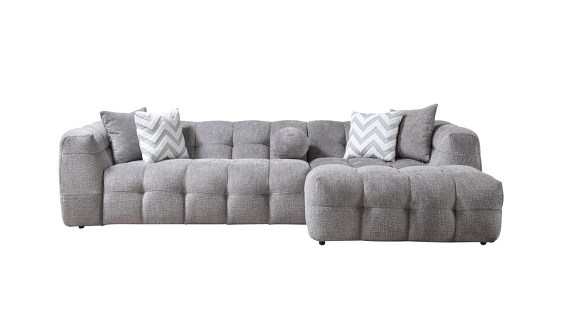 Ivy Gray Boucle RAF Sectional - Lara FurnitureSectional
