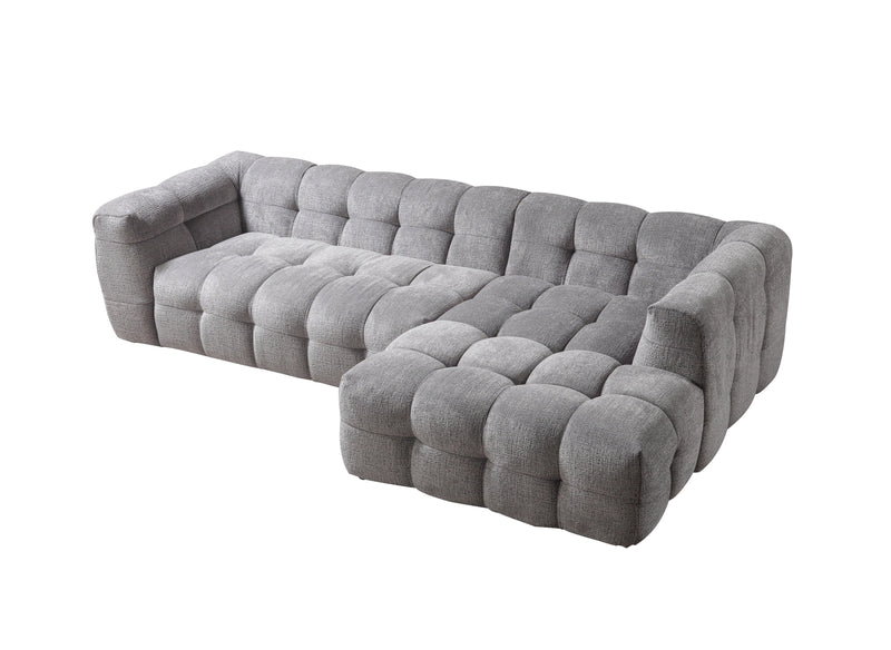 Ivy Gray Boucle RAF Sectional - Lara FurnitureSectional