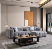 Ivy Gray Boucle RAF Sectional - Lara FurnitureSectional