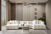Ivy Ivory Boucle Double Chaise 146" Sectional - IVYIVR-USEC
