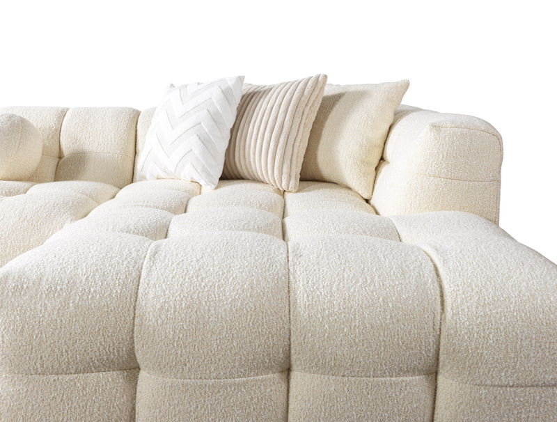 Ivy Ivory Boucle Double Chaise 146" Sectional - IVYIVR-USEC