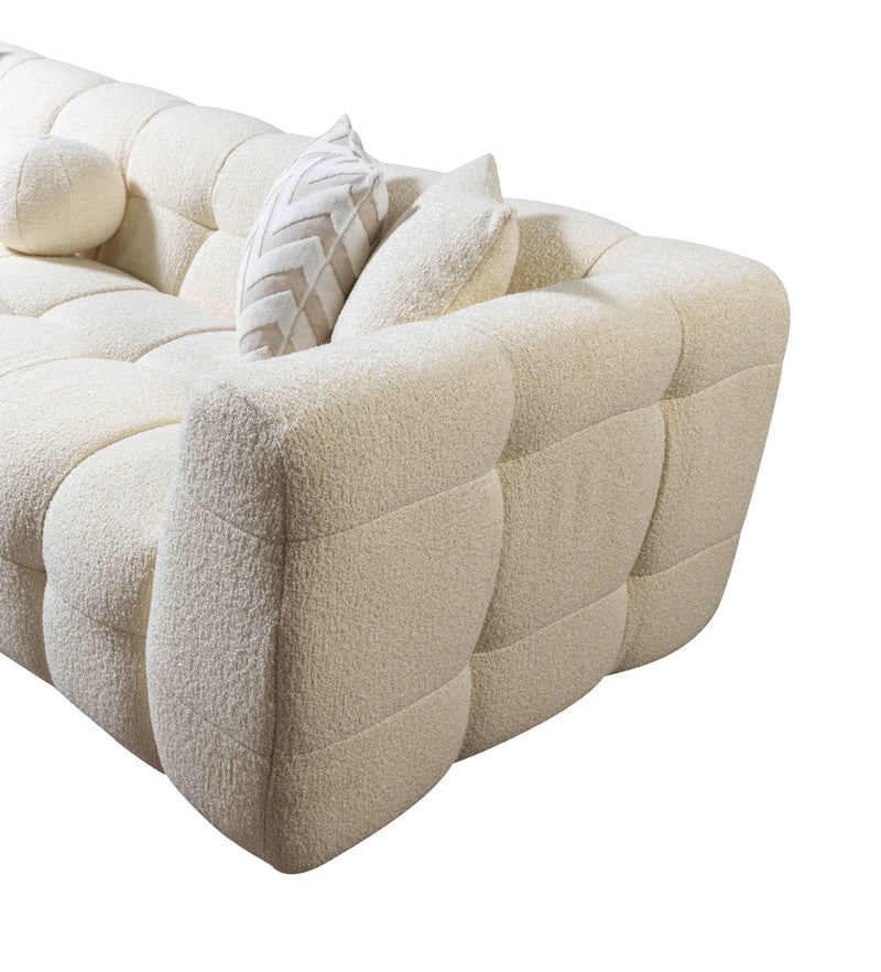 Ivy Ivory Boucle LAF 110" Sectional - IVYIVORY-LSEC