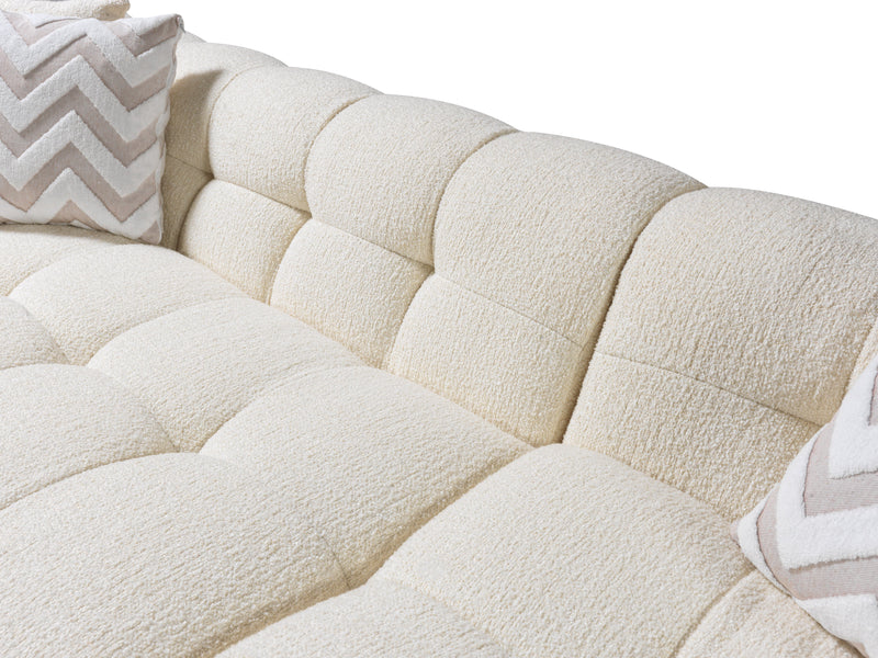 Ivy Ivory Boucle RAF Sectional - Lara FurnitureSectional