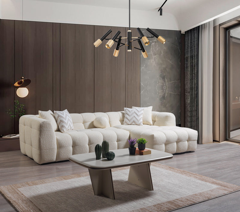 Ivy Ivory Boucle RAF Sectional - Lara FurnitureSectional