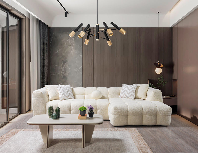 Ivy Ivory Boucle RAF Sectional - Lara FurnitureSectional