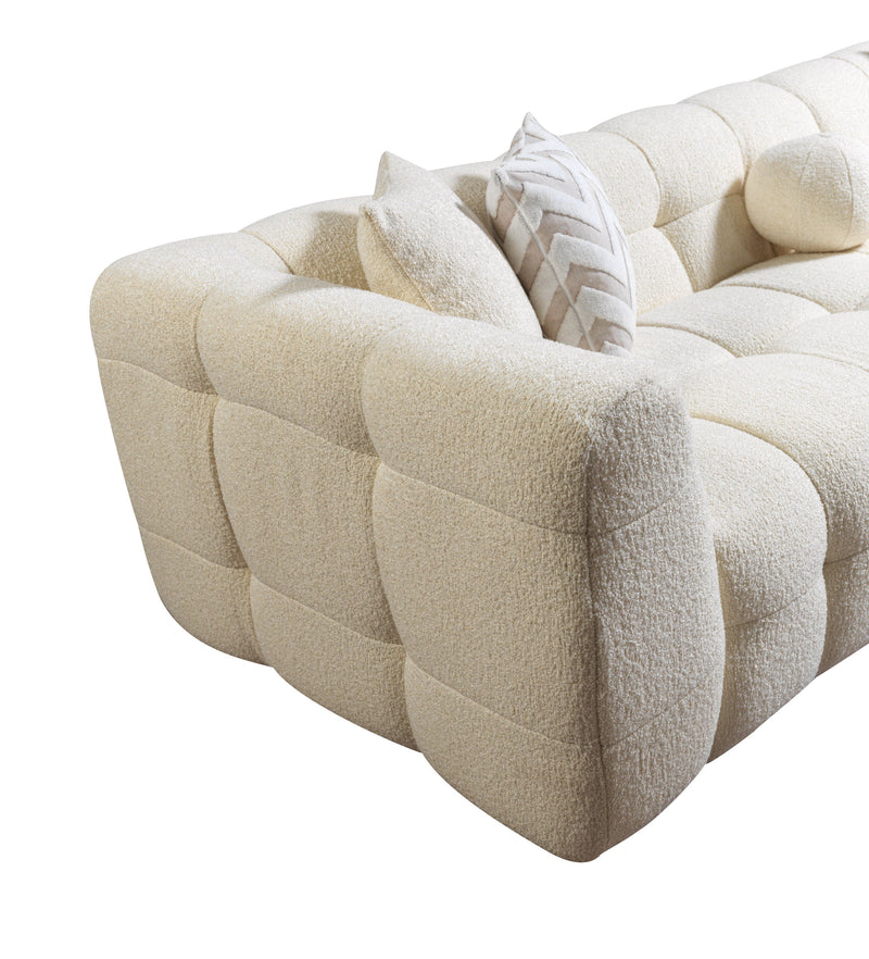 Ivy Ivory Boucle RAF Sectional - Lara FurnitureSectional