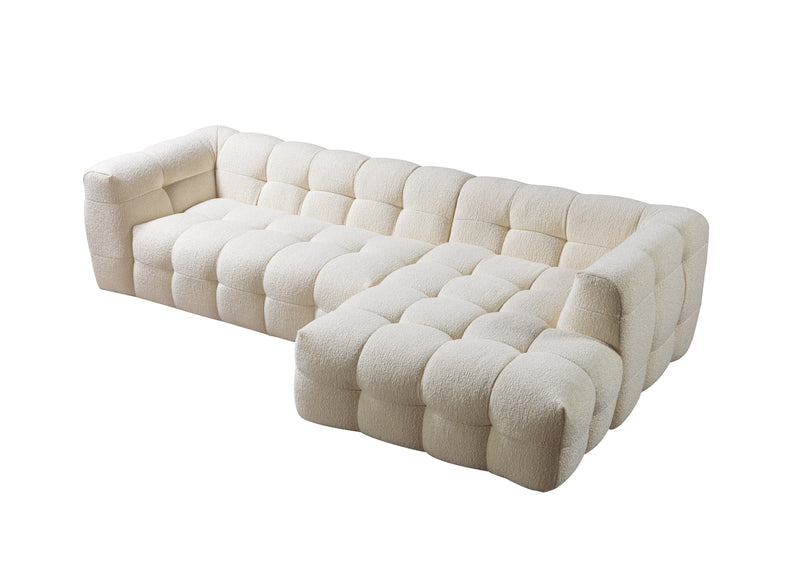Ivy Ivory Boucle RAF Sectional - Lara FurnitureSectional