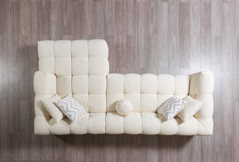 Ivy Ivory Boucle RAF Sectional - Lara FurnitureSectional