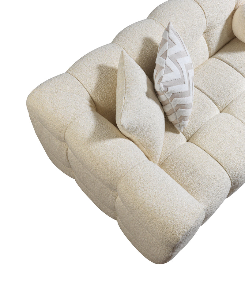 Ivy Ivory Boucle RAF Sectional - Lara FurnitureSectional