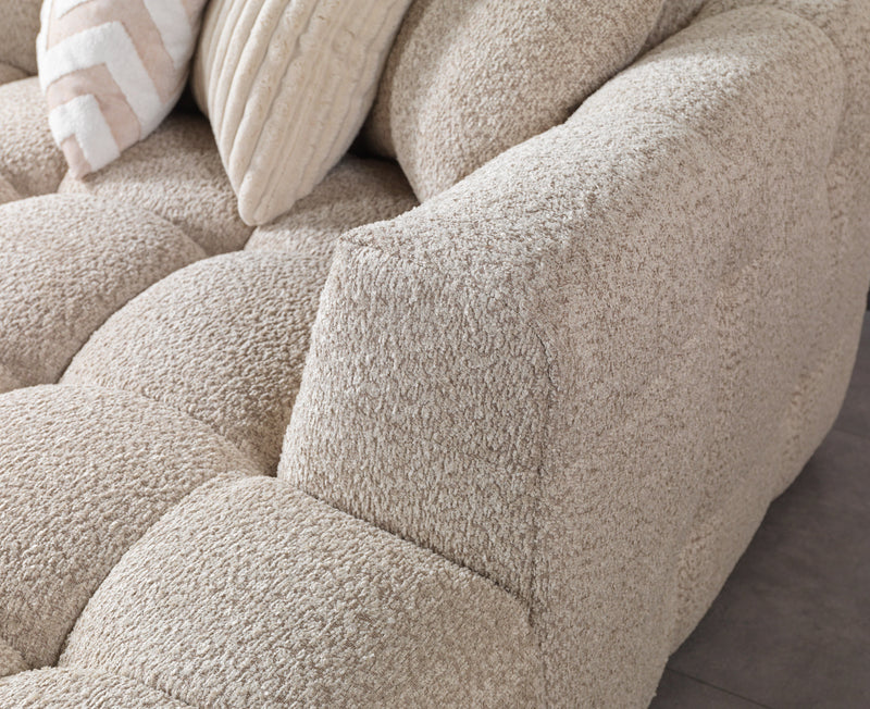 Ivy Sand Boucle Double Chaise 146" Sectional - IVYSAND-USEC