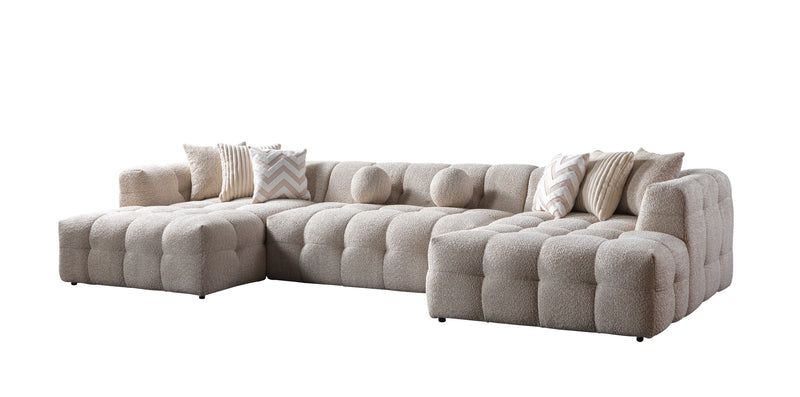 Ivy Sand Boucle Double Chaise 146" Sectional - IVYSAND-USEC