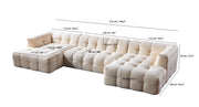 Ivy Sand Boucle Double Chaise 146" Sectional - IVYSAND-USEC
