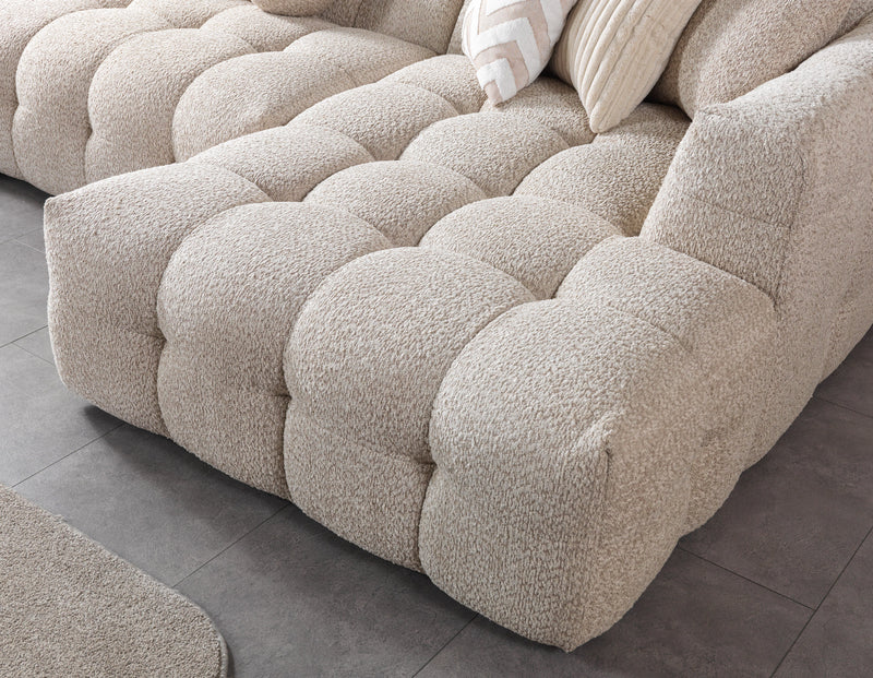 Ivy Sand Boucle Double Chaise 146" Sectional - IVYSAND-USEC