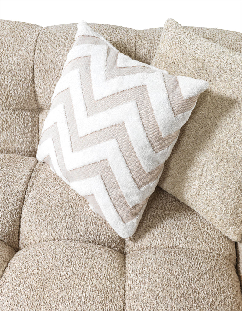 Ivy Sand Boucle LAF 110" Sectional - Lara FurnitureSectional