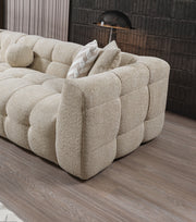 Ivy Sand Boucle LAF 110" Sectional - Lara FurnitureSectional
