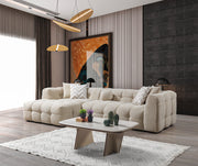 Ivy Sand Boucle LAF 110" Sectional - Lara FurnitureSectional
