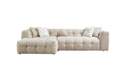 Ivy Sand Boucle LAF 110" Sectional - Lara FurnitureSectional
