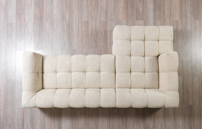 Ivy Sand Boucle LAF 110" Sectional - Lara FurnitureSectional