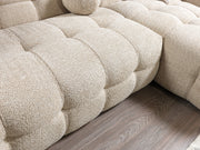 Ivy Sand Boucle RAF 110" Sectional - Lara FurnitureSectional