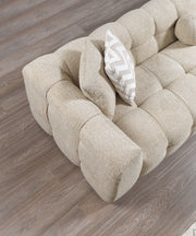 Ivy Sand Boucle RAF 110" Sectional - Lara FurnitureSectional