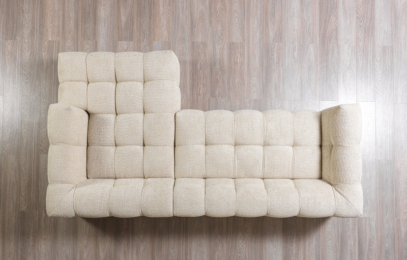 Ivy Sand Boucle RAF 110" Sectional - Lara FurnitureSectional