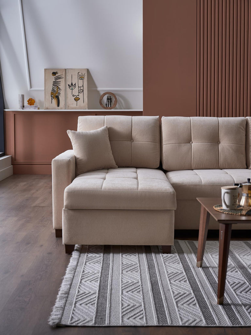 Ivy Sectional (Koopsi Basic Beige) 3 Pieces - Lara FurnitureSleeper Sectional