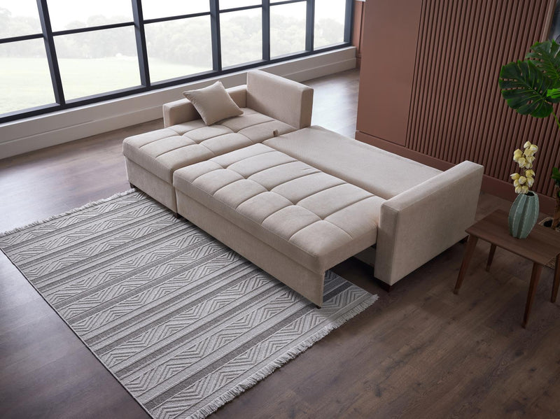 Ivy Sectional (Koopsi Basic Beige) 3 Pieces - Lara FurnitureSleeper Sectional