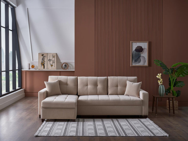 Ivy Sectional (Koopsi Basic Beige) 3 Pieces - Lara FurnitureSleeper Sectional