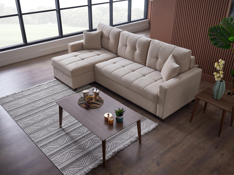 Ivy Sectional (Koopsi Basic Beige) 3 Pieces - Lara FurnitureSleeper Sectional