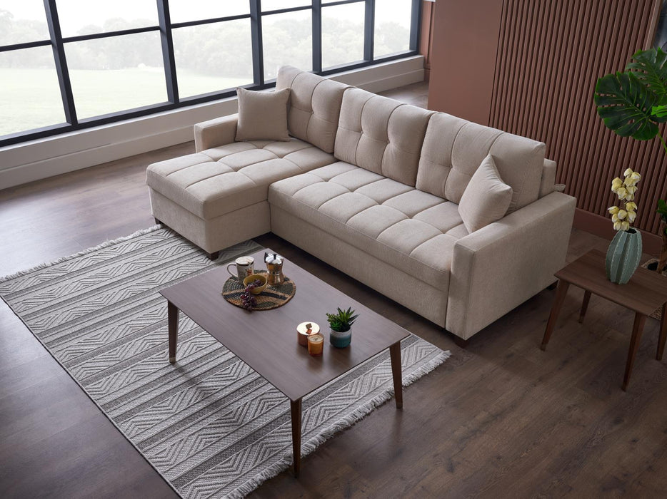Ivy Sectional (Koopsi Basic Beige) 3 Pieces - Gate FurnitureSleeper Sectional