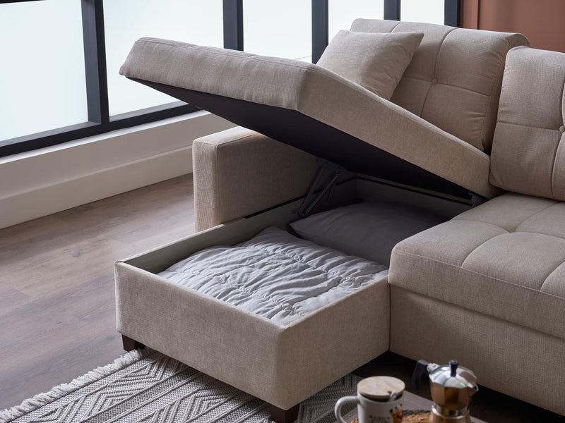 Ivy Sectional (Koopsi Basic Beige) 3 Pieces - Lara FurnitureSleeper Sectional