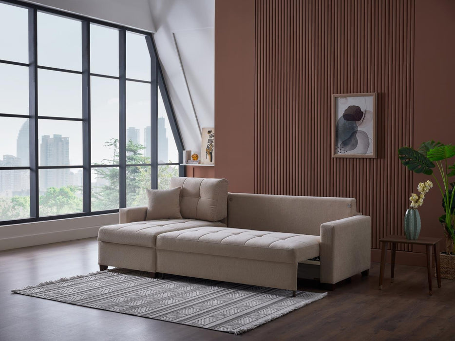 Ivy Sectional (Koopsi Basic Beige) 3 Pieces - Gate FurnitureSleeper Sectional