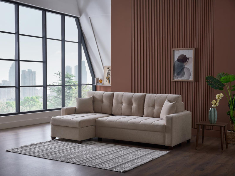 Ivy Sectional (Koopsi Basic Beige) 3 Pieces - Lara FurnitureSleeper Sectional
