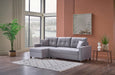 Ivy Sectional (Koopsi Basic Gray110) Brown Legs - Gate FurnitureSleeper Sectional