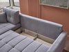 Ivy Sectional (Koopsi Basic Gray110) Brown Legs - Gate FurnitureSleeper Sectional