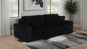 Jacana Corduroy Upholstered Dual Power Chaise Sofa Black - 600537P