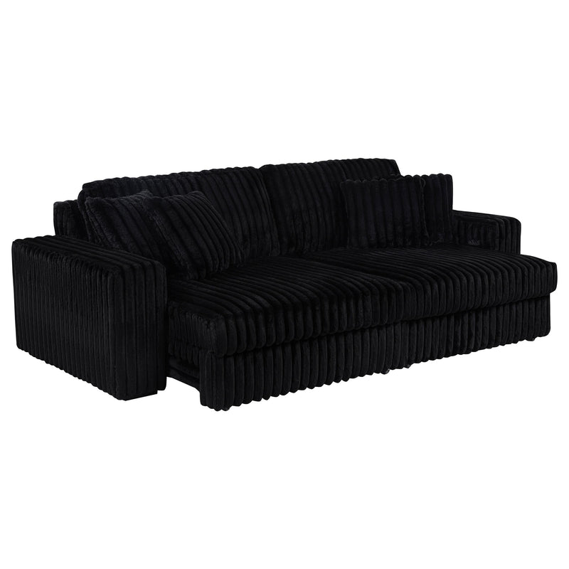 Jacana Corduroy Upholstered Dual Power Chaise Sofa Black - 600537P