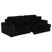 Jacana Corduroy Upholstered Dual Power Chaise Sofa Black - 600537P