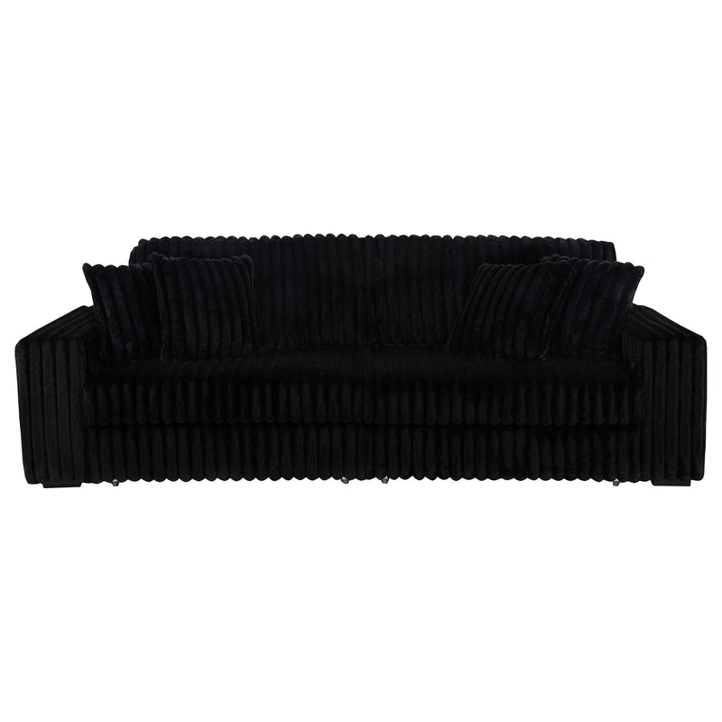 Jacana Corduroy Upholstered Dual Power Chaise Sofa Black - 600537P