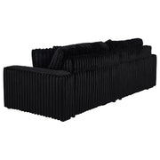 Jacana Corduroy Upholstered Dual Power Chaise Sofa Black - 600537P