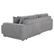 Jacana Corduroy Upholstered Dual Power Chaise Sofa Grey - 600536P