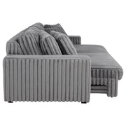 Jacana Corduroy Upholstered Dual Power Chaise Sofa Grey - 600536P
