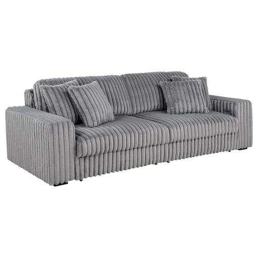 Jacana Corduroy Upholstered Dual Power Chaise Sofa Grey - 600536P