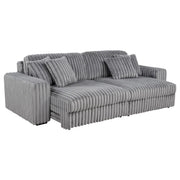 Jacana Corduroy Upholstered Dual Power Chaise Sofa Grey - 600536P