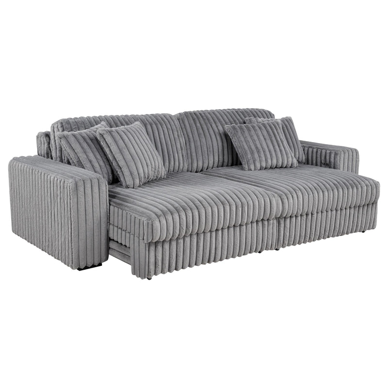 Jacana Corduroy Upholstered Dual Power Chaise Sofa Grey - 600536P