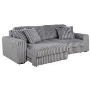 Jacana Corduroy Upholstered Dual Power Chaise Sofa Grey - 600536P
