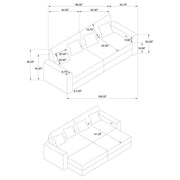 Jacana Corduroy Upholstered Dual Power Chaise Sofa Ivory - 600535P