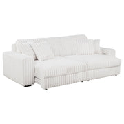 Jacana Corduroy Upholstered Dual Power Chaise Sofa Ivory - 600535P